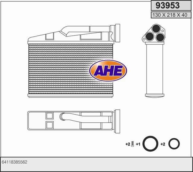 AHE 93953 Heat exchanger, interior heating 93953