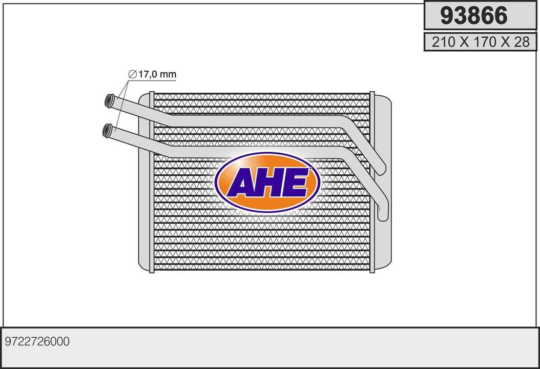 AHE 93866 Heat exchanger, interior heating 93866