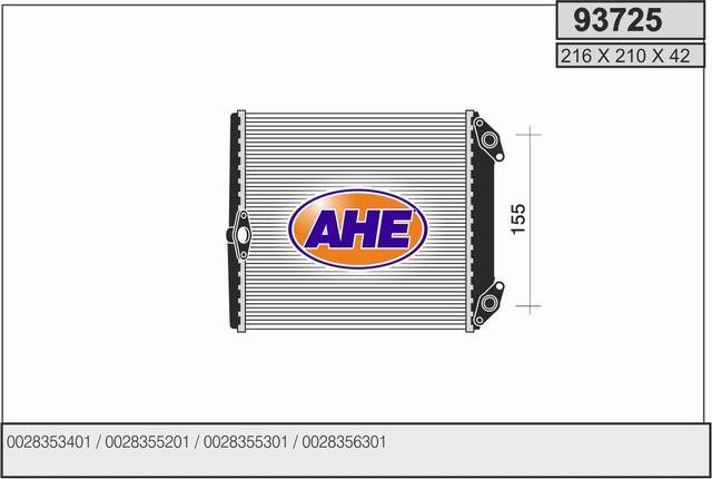 AHE 93725 Heat exchanger, interior heating 93725