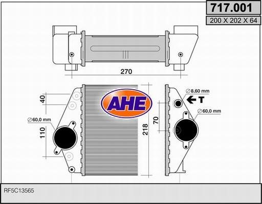 AHE 717.001 Intercooler, charger 717001