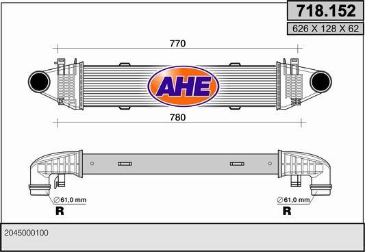 AHE 718.152 Intercooler, charger 718152