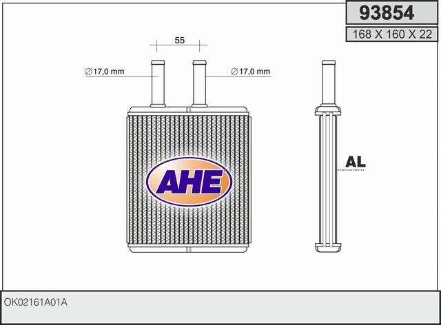 AHE 93854 Heat exchanger, interior heating 93854