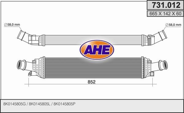 AHE 731.012 Intercooler, charger 731012