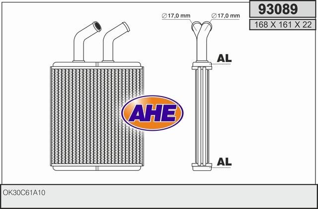 AHE 93089 Heat exchanger, interior heating 93089