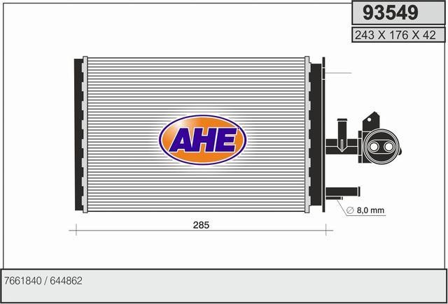 AHE 93549 Heat exchanger, interior heating 93549