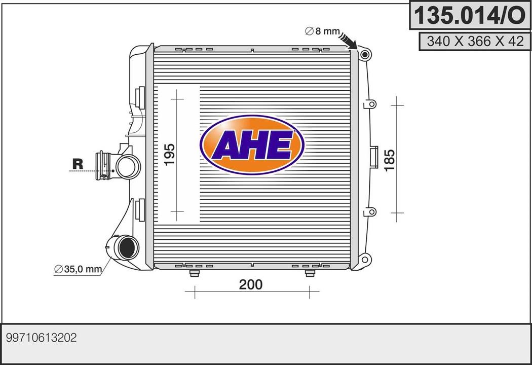 AHE 135.014/O Radiator, engine cooling 135014O