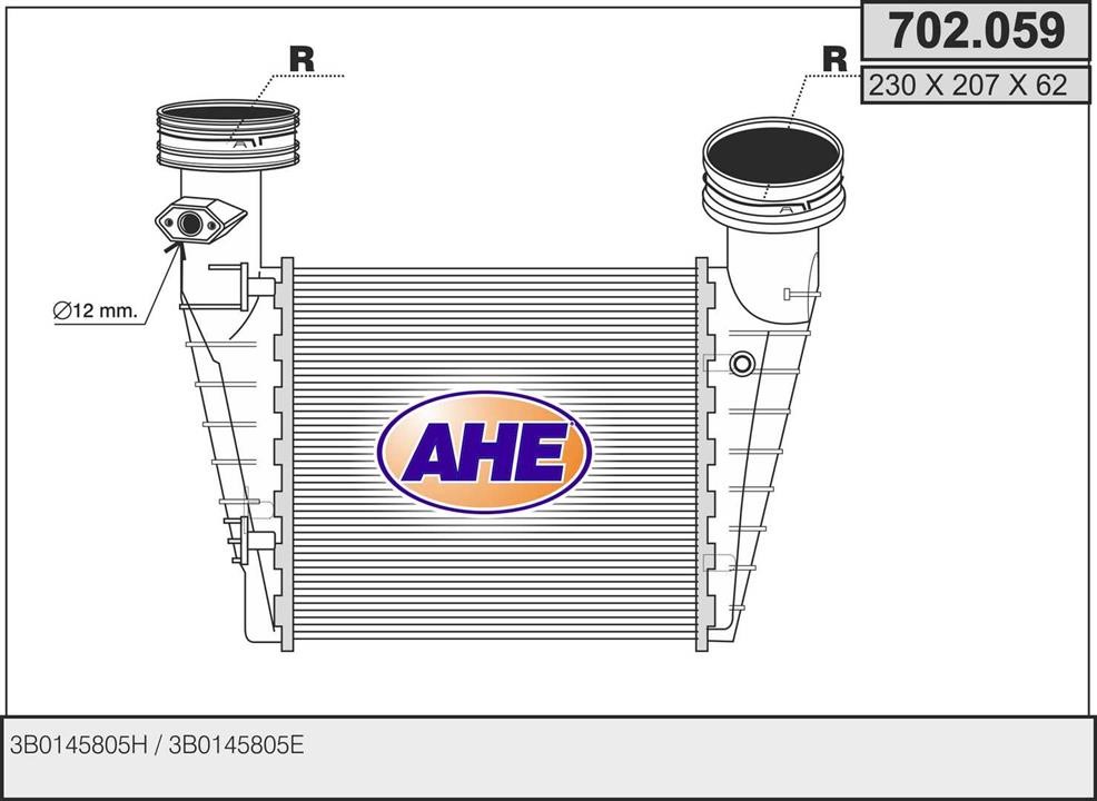 AHE 702.059 Intercooler, charger 702059