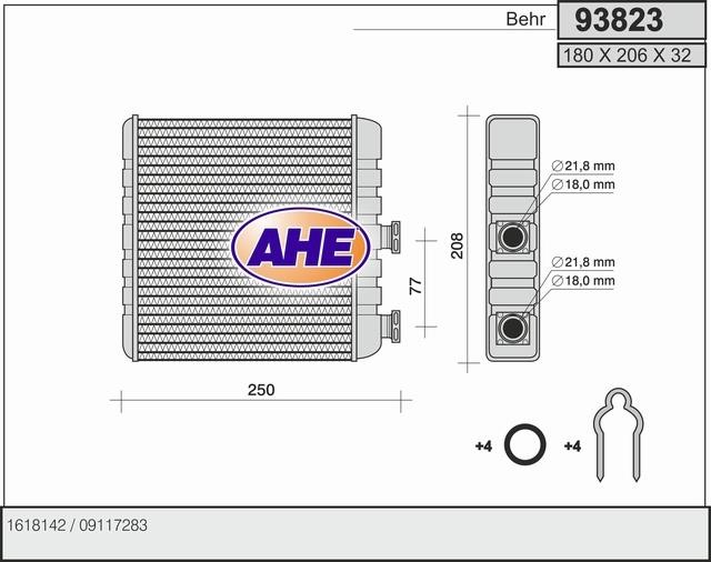 AHE 93823 Heat exchanger, interior heating 93823