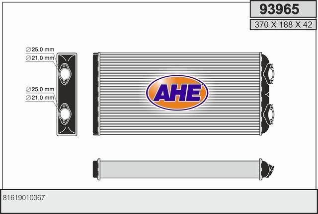 AHE 93965 Heat exchanger, interior heating 93965