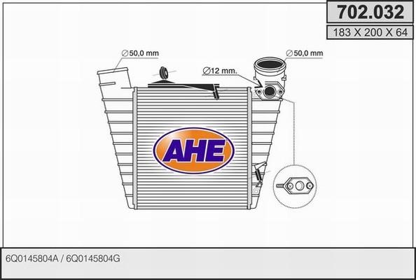 AHE 702.032 Intercooler, charger 702032