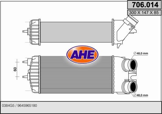 AHE 706.014 Intercooler, charger 706014