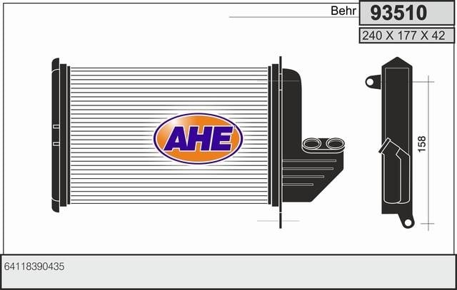 AHE 93510 Heat exchanger, interior heating 93510