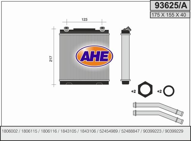 AHE 93625/A Heat exchanger, interior heating 93625A