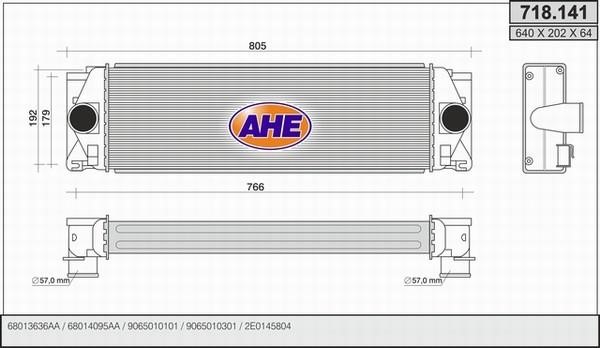 AHE 718.141 Intercooler, charger 718141