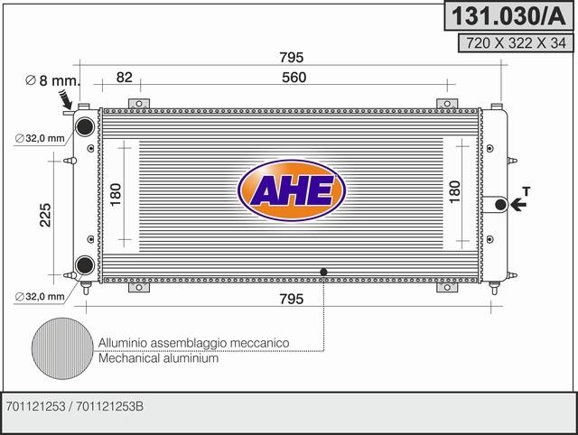 AHE 131030/A Radiator, engine cooling 131030A
