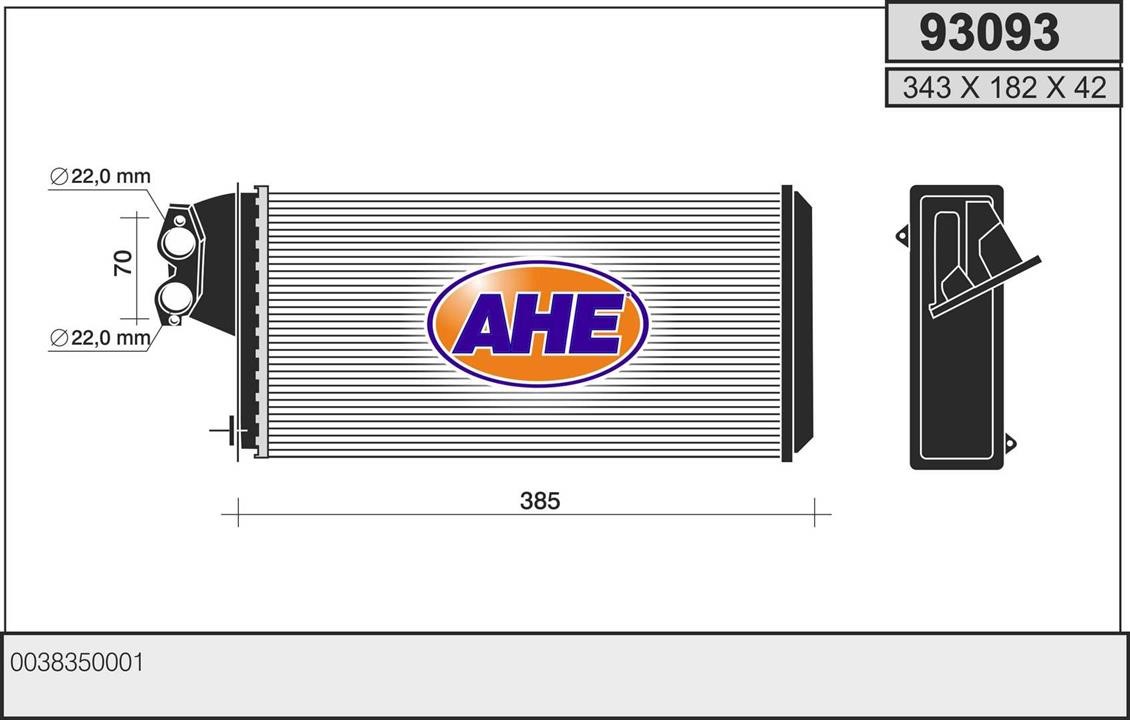 AHE 93093 Heat exchanger, interior heating 93093