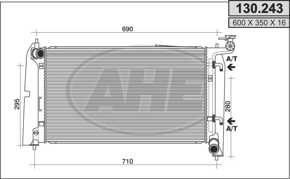 AHE 130.243 Radiator, engine cooling 130243