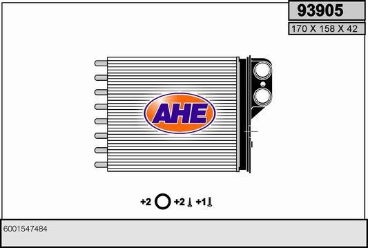 AHE 93905 Heat exchanger, interior heating 93905