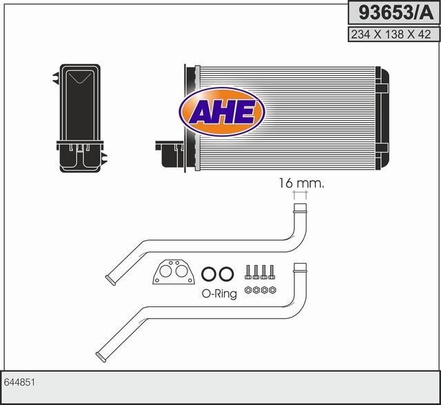 AHE 93653/A Heat exchanger, interior heating 93653A