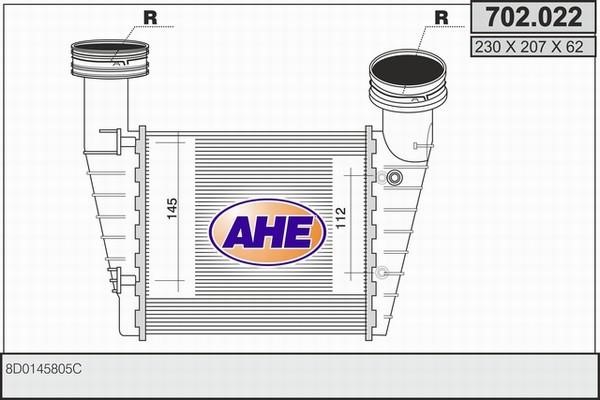 AHE 702.022 Intercooler, charger 702022