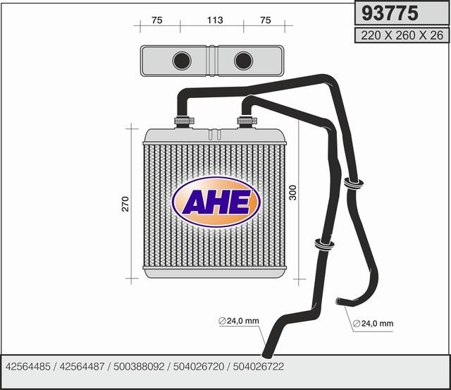 AHE 93775 Heat exchanger, interior heating 93775