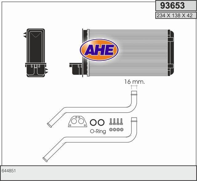 AHE 93653 Heat exchanger, interior heating 93653