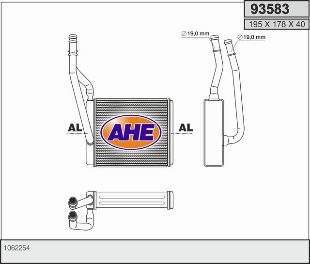 AHE 93583 Heat exchanger, interior heating 93583