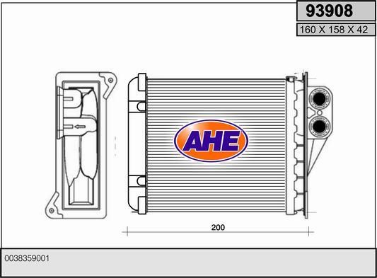 AHE 93908 Heat exchanger, interior heating 93908