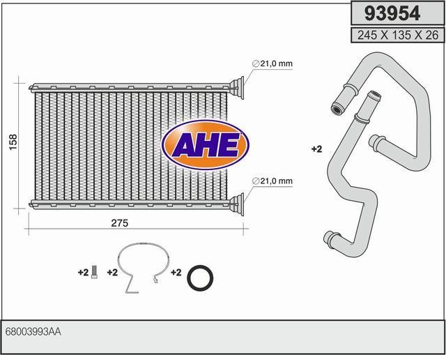 AHE 93954 Heat exchanger, interior heating 93954