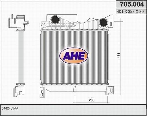 AHE 705.004 Intercooler, charger 705004