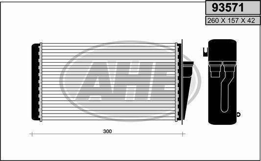 AHE 93571 Heat exchanger, interior heating 93571