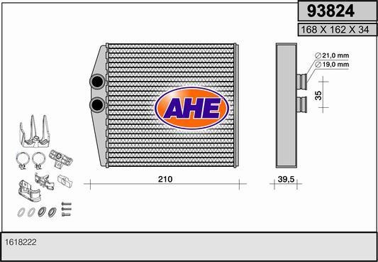 AHE 93824 Heat exchanger, interior heating 93824