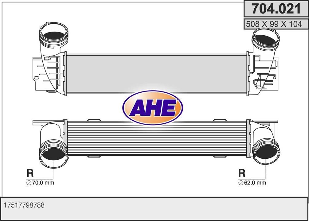 AHE 704.021 Intercooler, charger 704021