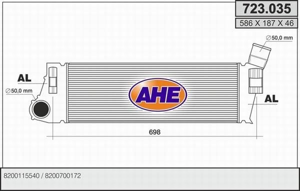 AHE 723.035 Intercooler, charger 723035