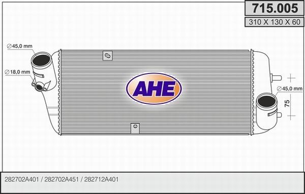 AHE 715.005 Intercooler, charger 715005