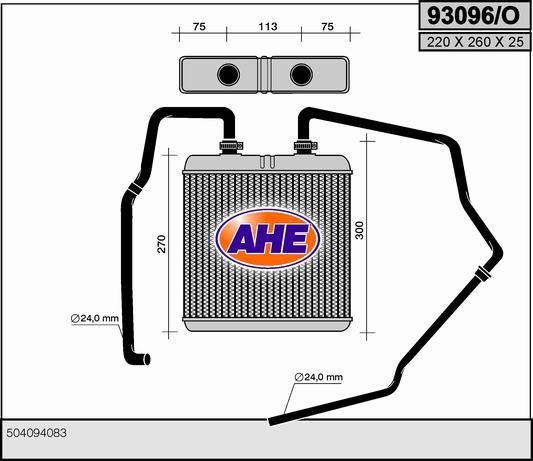 AHE 93096/O Heat exchanger, interior heating 93096O
