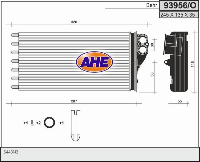 AHE 93956/O Heat exchanger, interior heating 93956O