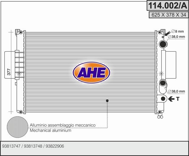 AHE 114.002/A Radiator, engine cooling 114002A