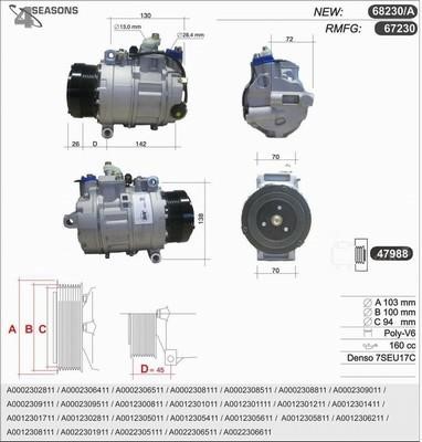 AHE 68230/A Compressor, air conditioning 68230A