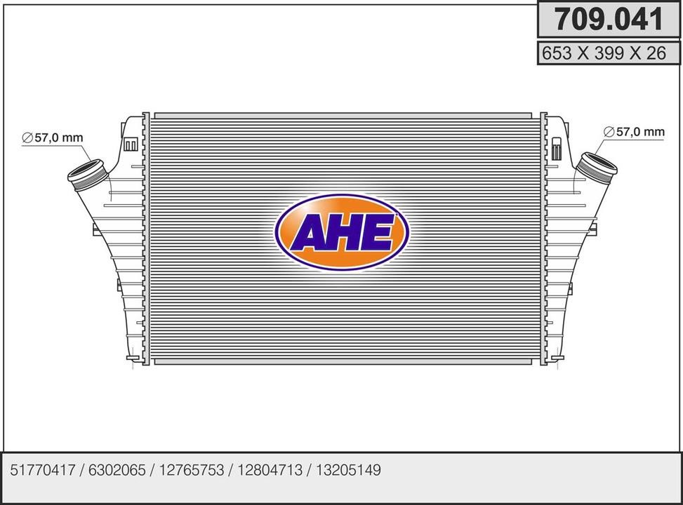 AHE 709.041 Intercooler, charger 709041
