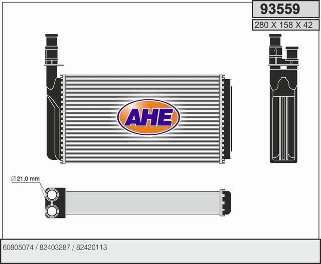 AHE 93559 Heat exchanger, interior heating 93559