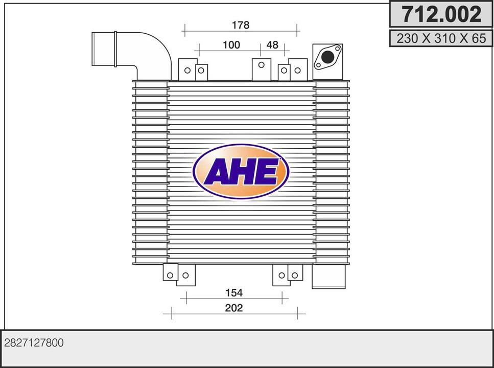 AHE 712002 Intercooler, charger 712002