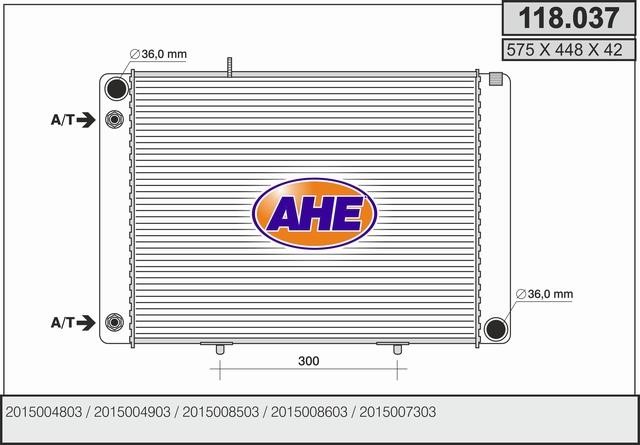 AHE 118.037 Radiator, engine cooling 118037