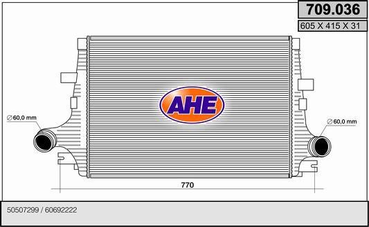 AHE 709.036 Intercooler, charger 709036