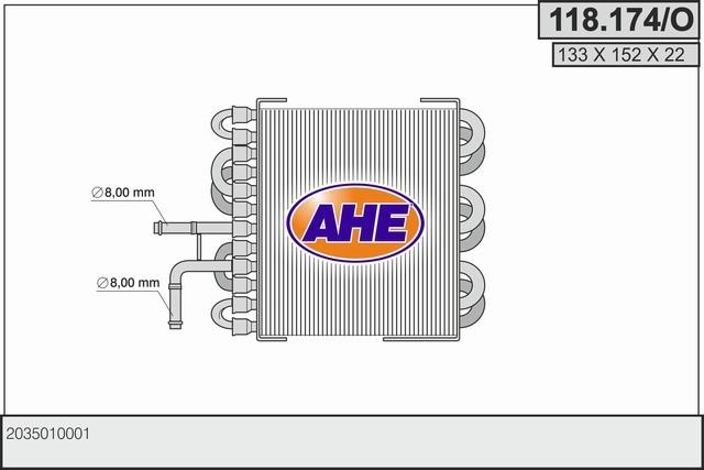 AHE 118.174/O Radiator, engine cooling 118174O