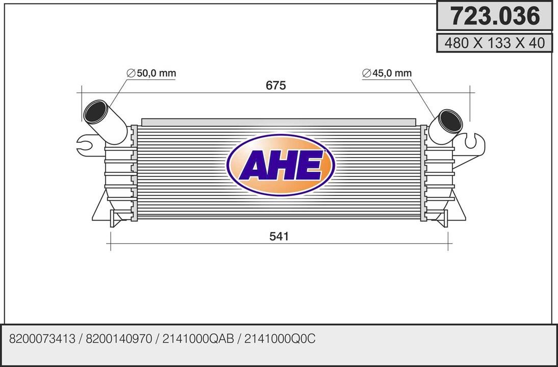 AHE 723.036 Intercooler, charger 723036
