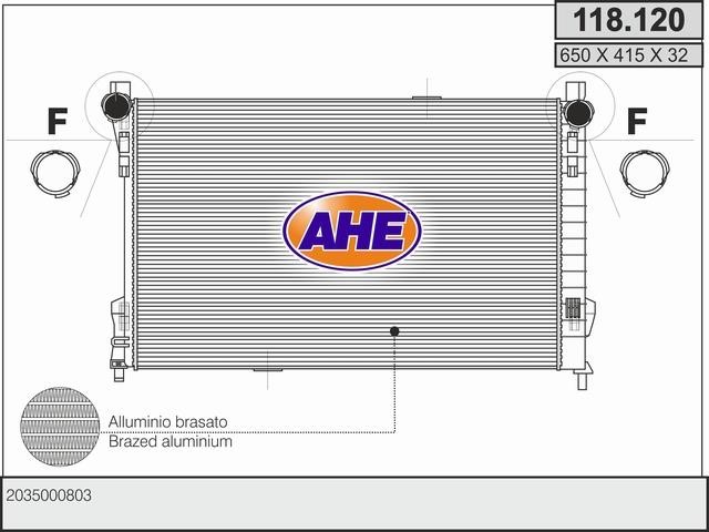 AHE 118.120 Radiator, engine cooling 118120