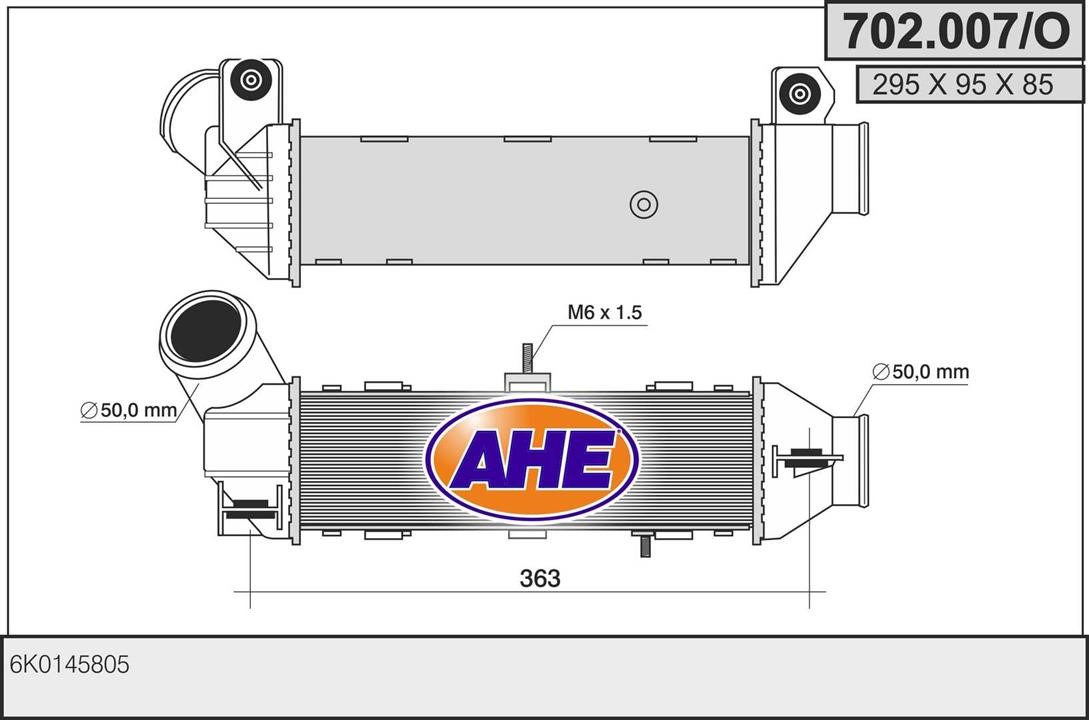 AHE 702.007/O Intercooler, charger 702007O