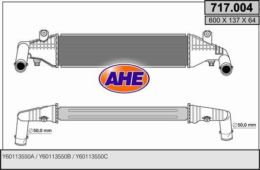 AHE 717.004 Intercooler, charger 717004