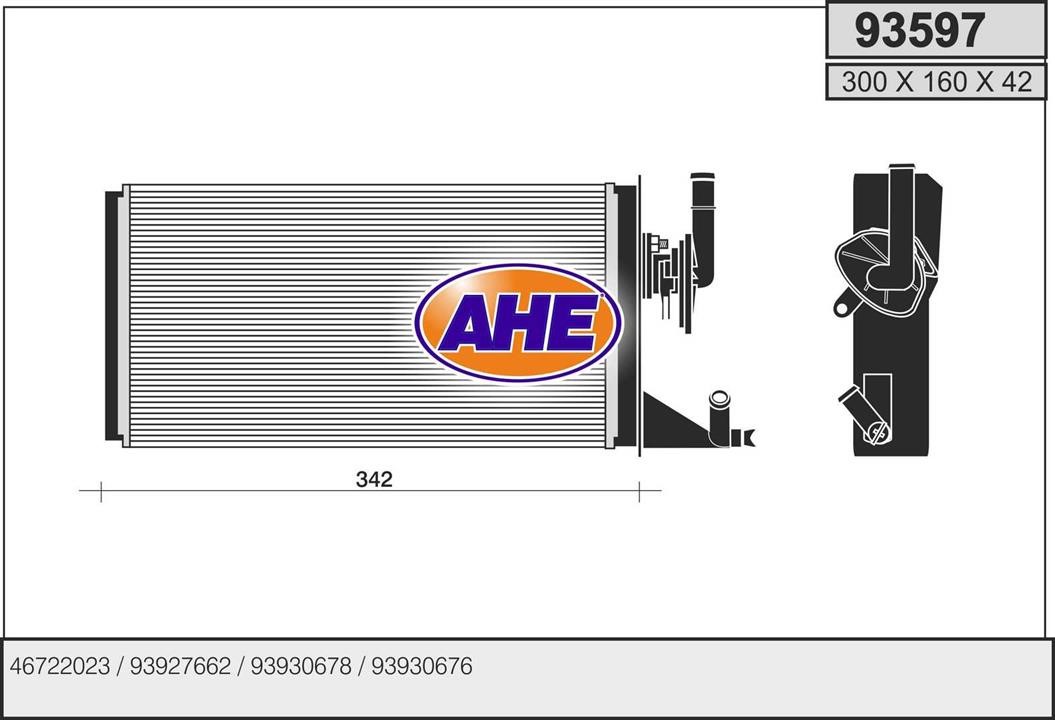 AHE 93597 Heat exchanger, interior heating 93597